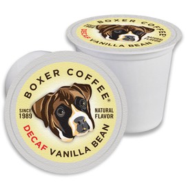 Boxer Coffee 52ct Decaf Vanilla Bean – Naturally Flavored, Swiss Water Process Medium Roast Coffee Pods – Specialty Grade, Artisan Single-Serve Cups – Compatible with Keurig K-Cup Brewers
