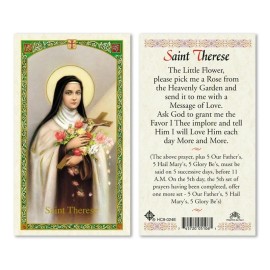 Saint Threse Little Flower Patron Florists and Gardeners laminated prayer card
