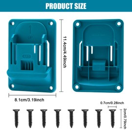 SupRovare 4er Set Wandhalterung für Makita 18V Werkzeuge - Blaue-Grüne Bohrerhalterung mit 16 Schrauben - Platzsparende Werkstatt- und Garage-Organisation für 14.4/18V Geräte