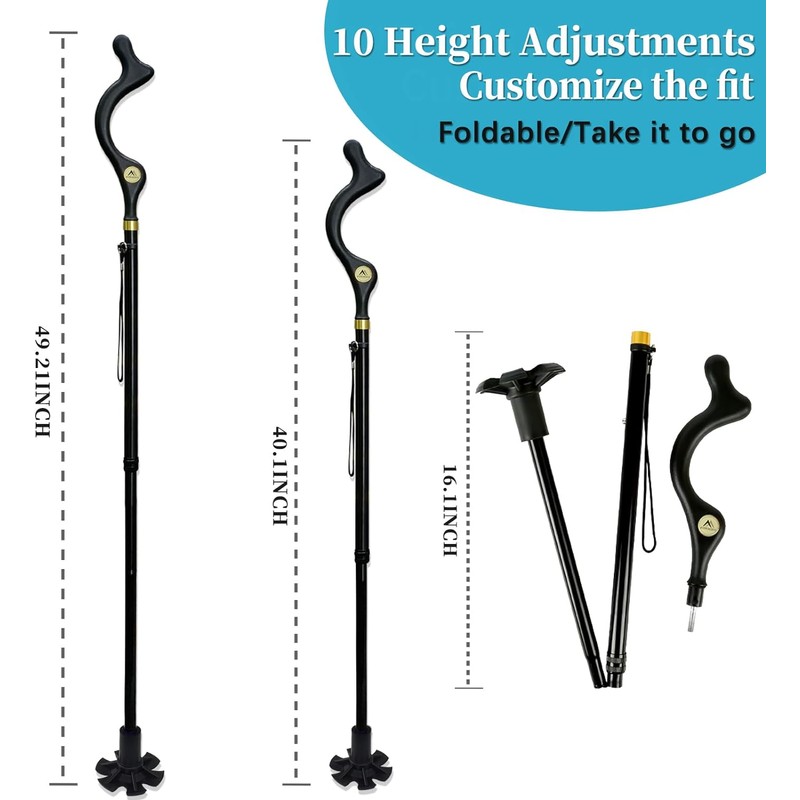 Honmido Walking Cane Foldable for Men & Women Seniors for