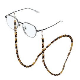 sourcing map Eyeglass Chains for Women, Acrylic Eyeglass Holder Chains Adjustable Sunglasses Lanyards Holder Chain Holder Anti-Lost Strap for Glasses Sunglasses, Brown