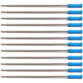 4.5" 116mm Long Ballpoint Pen Refill for Cross Ballpen, Medium Point Pen Refill, metal replacement refill 8511 (Blue, 12PCS)