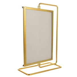 NOLITOY Vintage Rotating Photo Frame Gold Metal Picture Frame for Home Decor Creative Double Sided Design for Tabletop Display for Family and Friends