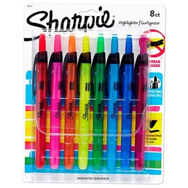 Liquid Retractable Highlighters Assorted Colors, Chisel Tip Highlighter Pens, 1 Set of 8 Count