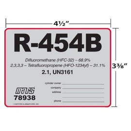 (5) Pack, A2L / R-454B Cylinder Tank HVAC/R Identification Labels (78938)