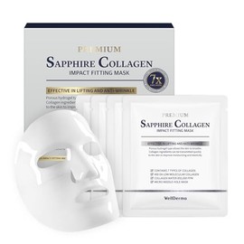Wellderma - Máscara antienvejecimiento de colágeno hidrogel, hidratación y cuidado radiante, antiarrugas intensivas y reafirmante - Máscara de ajuste