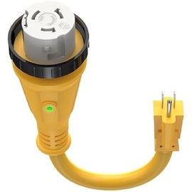 Kohree 50 Amp to 15 Amp 110V RV Adapter Plug, 15 Amp Male to 50 Amp Female RV Power Adapter Cord 12", RV Dogbone Electrical Adapter with Twist Lock Plug & LED Indicator