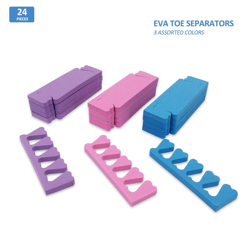 Toe Separators Set - 24 Pieces Soft & Durable Pedicure