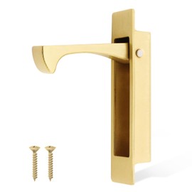 EAI Edge Pull Handle for Pocket Door | 90x18x14mm | Satin Brass | Flush Mounted for Pocket Doors, Sliding Doors or Cabinet Doors