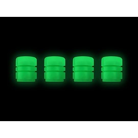 Marcraft Fluorescent Green, Glowing, Glow In The Dark Plastic Tyre Wheel Valve Caps Dust Caps (4 Pack) Universal for Cars, SUVs, Bicycles, Motorcycles, Trucks | Hex Shape | Screw-On