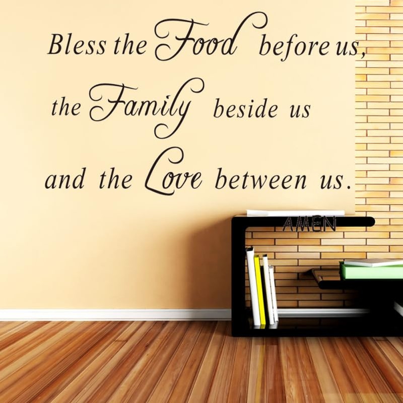 HOMSFOU Family God Home Decor Blessing Amen Quote Wall Decal