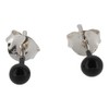 Touch Jewellery 925 Sterling Silver Ball Stud with Black Enamel