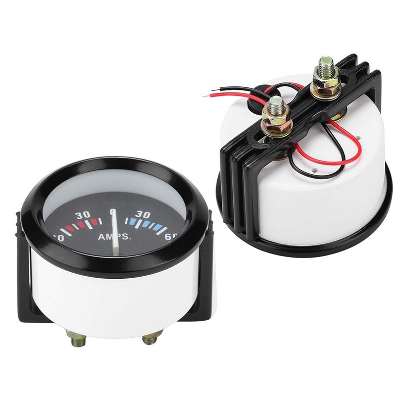 Ammeter Ammeter, Car Replacement Ammeter Meter, 12V 60-0-60 Universal 52MM/2"