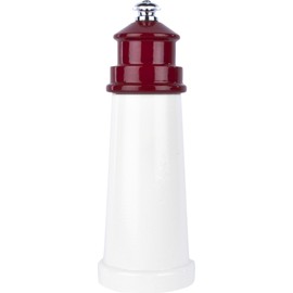 Fletchers' Mill Lighthouse Pepper Mill, White/Red - 6 Inch, Adjustable Coarseness Fine to Coarse, MADE IN U.S.A.