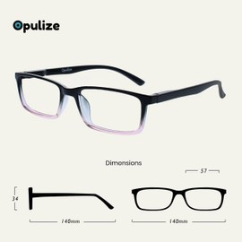 Opulize Sea Glasses Blue Light Filter Slim Frame Spring Hinges Improve Sleep Computer Glasses Gaming Anti-Glare Men Women B9, Black to pink / purple / turquoise