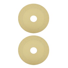 Spacnana Pack of 2 Glass Ceramic Cutting Disc, 22mm ID, 100mm OD, 15mm Sand Saw Blade, Champagne Gold