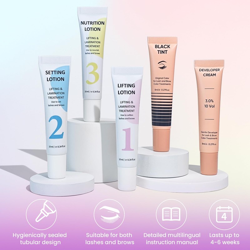 PERMANIA Lash Lift and Tint Kit for Lashes and Brows,