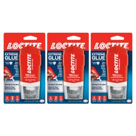 Loctite Extreme Glue, Strong All Purpose Glue for Wood, Metal, Leather, Plastic, & More - Dries Clear - 1.62 oz Tube, 3 Pack