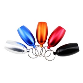 FRCOLOR Oval-shaped Aluminum Case for Matches Tablets Waterproof Keychain Clip Perfect for Outdoor Random Color