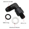 High Flow Radius 90 Degree Aluminum 6AN Male Flare to