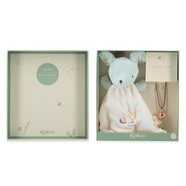 Kaloo - Cuddly Set Mouse + Bola Necklace - Ideal as a Gift for Birth - Gift for Pregnancy - Softness and Harmony from Pregnancy - Gift Box - K210014