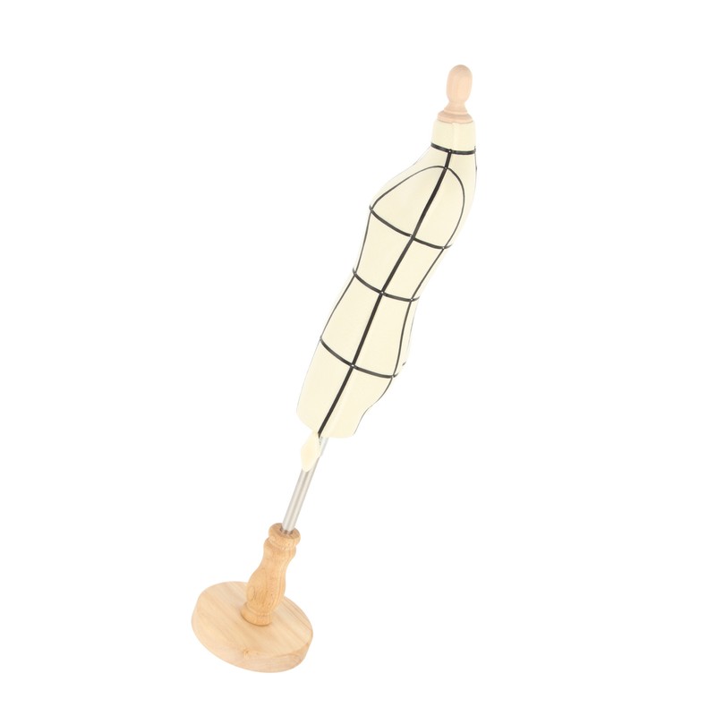 Miniature Dress Form with Stand Wood Base Sewing Mannequin Body