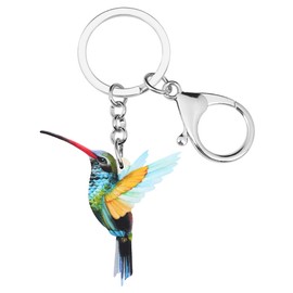 WEVENI Acrylic Hummingbird Keychain Bird Jewelry For Women Girl Bag Purse Car Handbag Charms (Multicoloured)