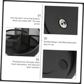 GRIRIW Rotating Pen Holder Organizer for Desk Multi-functional Storage Box for Office Home School for Pens Makeup Brushes and Stationery Compartments for Easy Access