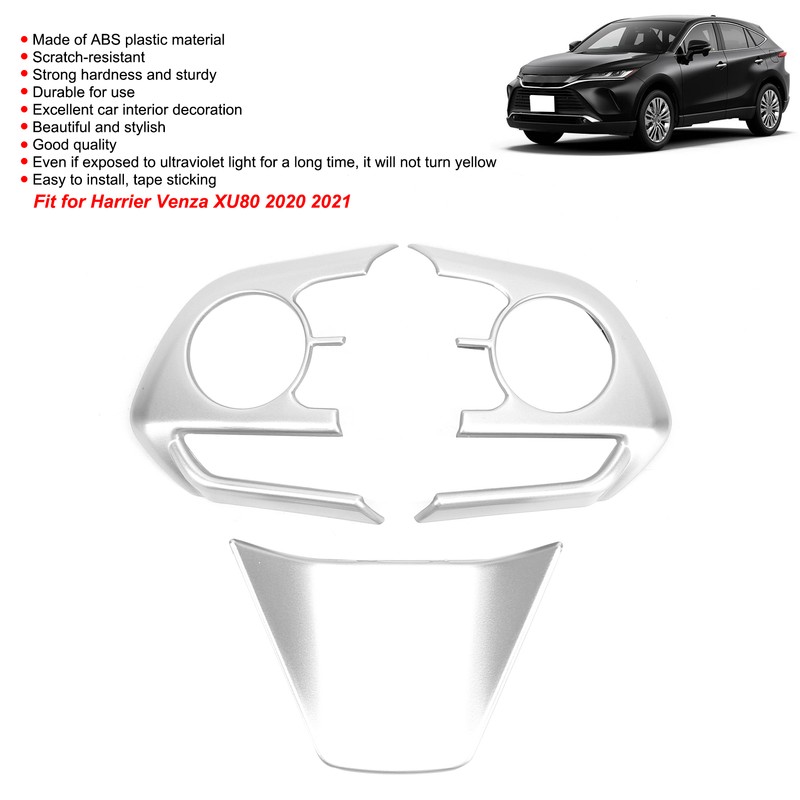 3pcs Steering Wheel Frame Cover Control Button Trim Set Fit