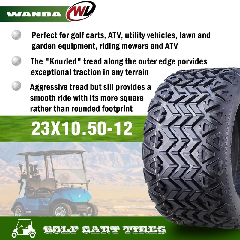 WANDA 23X10.5-12 Golf Cart ATV Tires 4 Ply 23X10.5x12 14034