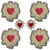 INFUNLY 6pcs Embroidery Applique Heart Patches Large Heart Flowers Sequin