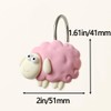 Pink Sheep Resin Shower Curtain Hooks 12 Pack Cute Animal