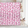 Mocsicka - Cortina de ducha con estampado de leopardo rosa,