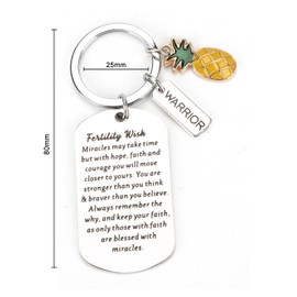 FRULX Stainless Steel Inspirational Pineapple Keychain, Motivational Keyring Gift for Women, Birthday Gifts for Sister, Girlfriend and Friends, Unique Bag Charm and Friendship Gift, Gifts for Women