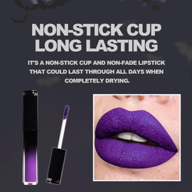 Purple Matte Lipgloss, Dark Purple Waterproof Lip Gloss Liquid Lipstick, Hot Color Violet Non-stick Cup Lip Gloss, Velvet Tinted Lip Balm Highly Pigmented, Gifts for Women