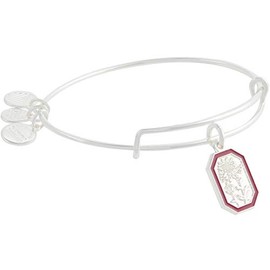 Alex and Ani A20EBNOV11SS,(November Bangle of the Month) Chrysanthemum Flower Expandable Bangle Bracelet,Shiny Silver,Red,Bracelet
