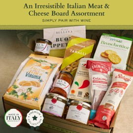 Mercato di Bellina Meat and Cheese Gift Box - Italian Charcuterie Gift Basket With Salami, Cheese, Olives, Crackers, Made in Italy for Holiday, Father's Day, Birthdays, Housewarming, Thank You