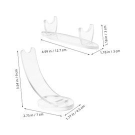 Sosoport 2pcs Transparent Acrylic Pen Display Stand Organizer for Fountain Pens Makeup Brushes Stable Multifunctional Desk Rack for Home School Office Store Use
