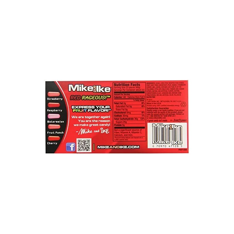 Mike and Ike Red Rageous Candy, 4.25 oz Theater Box
