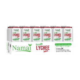 Namai 100% All Natural Pure Lychee Juice, No Added Sugar, No Preservatives, Pack of 24