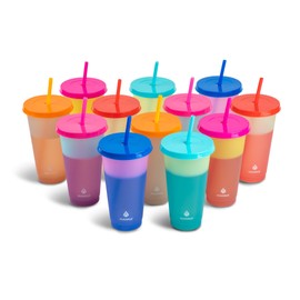 Manna 24oz Color Changing Reusable Cup Set - 24-Piece - Brights