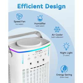 Portable Air Conditioners Cooling Fan: 2025 Upgraded 4-IN-1 Portable AC Unit with 2 Cooler Mist & Speeds1200ml Remote Control Air Conditioner Ultra-Quiet Design Evaporative for Home,Bedroom,Camping