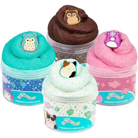 Original Squishmallows Cam The Cat Premium Coconut Scented Slime, 8 oz. Scented Slime, 2 Fun Slime Add Ins, Fluffy Slime, Pre-Made Slime for Kids, Great 6 Year Old Toys, Super Soft Sludge Toy - Style: 4-Pack