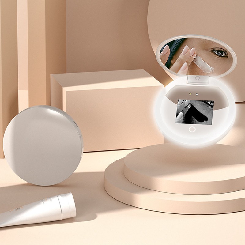 UV Mirror Sunscreen Testing Camera with Light 2X Magnification Travel