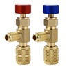 2Pcs Refrigerant Charging Valve Set, 1/4" & 5/16" Safety Adapter