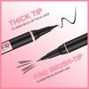 Liquid Eyeliner, 2-in-1 Dual-Ended Waterproof Eyeliner, Brown 2 Pack