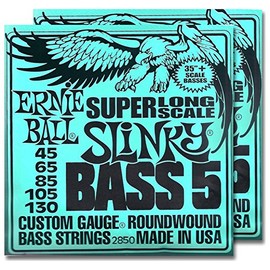 2 Sets of Ernie Ball 2850 5 String Slinky Super Long Scale Bass Strings