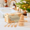 Christmas Wooden Measuring Cup and Spoon Set with Festive Designs