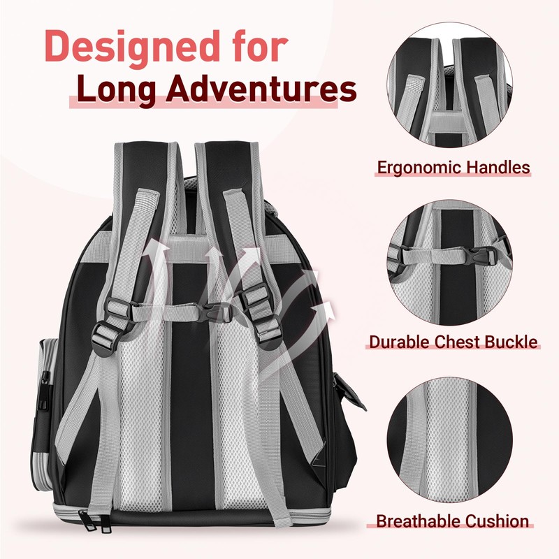 pawstrip Cat Backpack Carrier Transparent Pet Travel Carrier Airline Approved