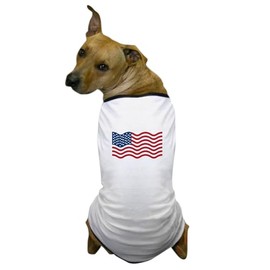 CafePress Wavy American Flag Dog T Shirt Dog T-Shirt, Pet Clothing, Funny Dog Costume